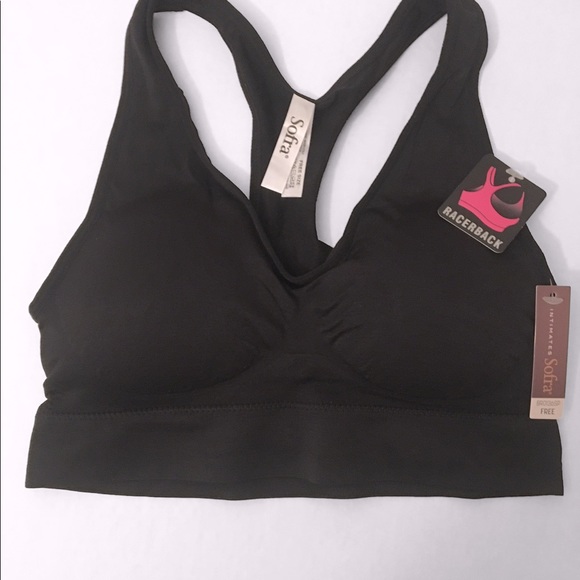 SOFRA Black Racerback Sports Bra - Picture 4 of 4